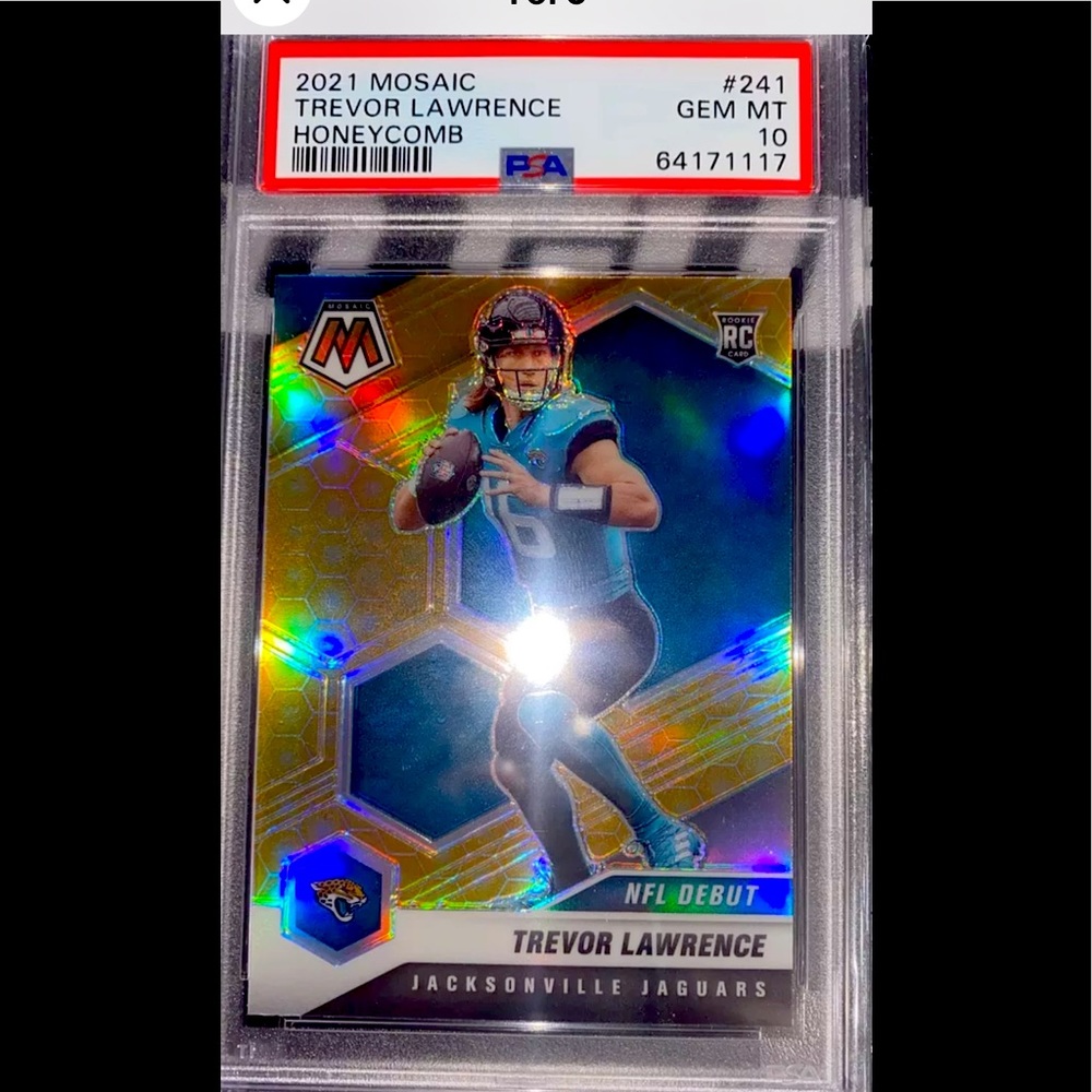 Trevor Lawrence mosaic 2021 honeycomb gold prizm holo - Picture 1 of 3